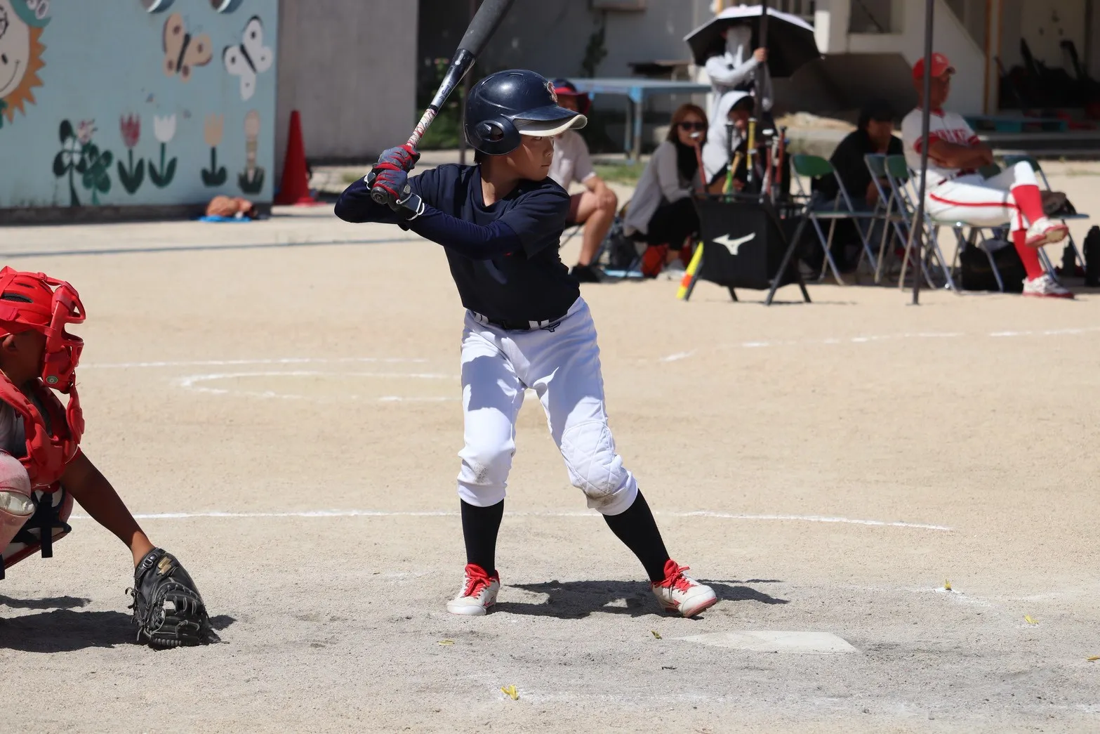 My eldest son at bat